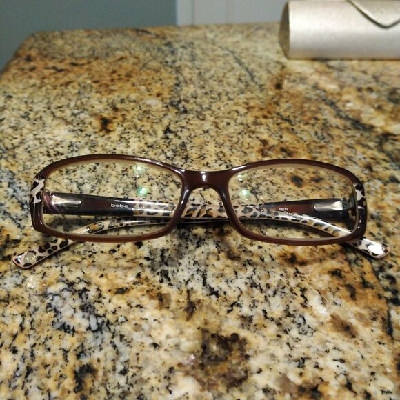 BEBE “ACCOMPLISHED” Eyeglasses Frame BB5003 52-16-135 Animal Leopard & Case - Picture 7 of 11